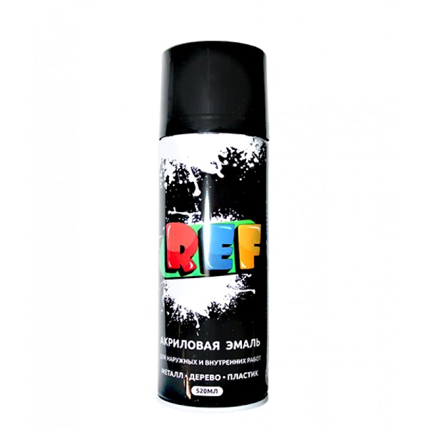 REF / Аэрозольная эмаль черный матовый 0004 520 мл (12 шт)